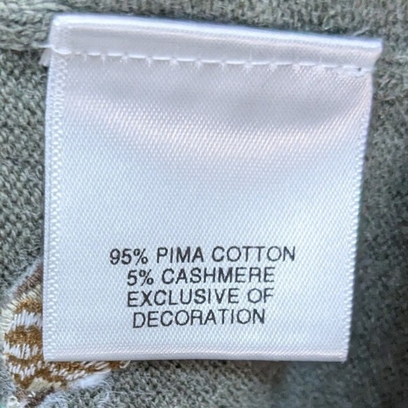 Cremieux Classics Sweater Mens Medium Green Mallard Duck Pima Cotton Cashmere - Picture 6 of 9